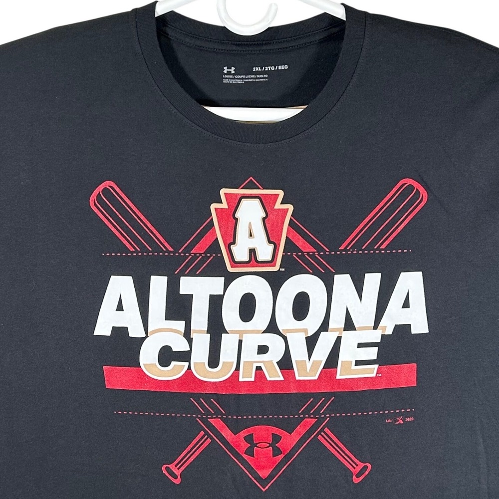 Under Armour Mens Altoona Curve Baseball Graphic T-Shirt Black 2XL